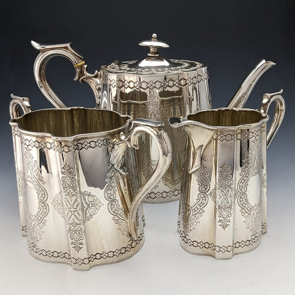 約 1880 年英國古董鍍銀茶具 Fenton Bros